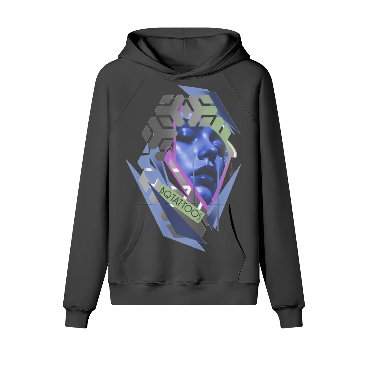 Brandon Quinn Geometric Lady Face Pullover Hoodie